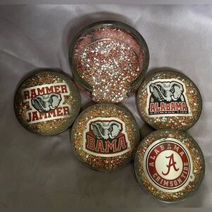 Alabama Crimson Tide Sparkly Resin Drink Coasters